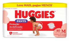 FRALDA HUGGIES PROT ACOLC M LMPM 1X80(3)