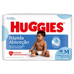 FRALDA HUGGIES  RAPIDA ABSORCAO M 1X28(9