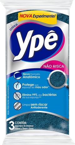 ESPONJA MULTIUSO YPE ANTIBAC 6X10X3UN(60