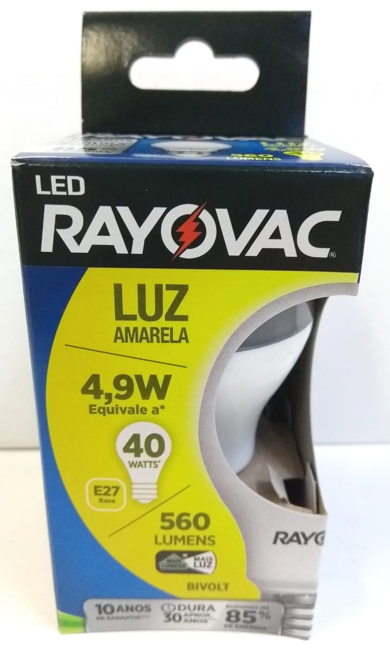 LAMPADA LED 4.9W LUZ AMARELA 1UNID (40)
