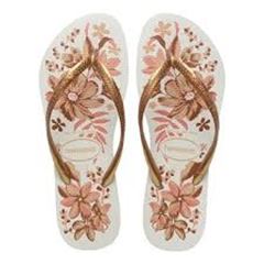 HAV SLIM ORGANIC BRANCO/DOURADO 33/34(12