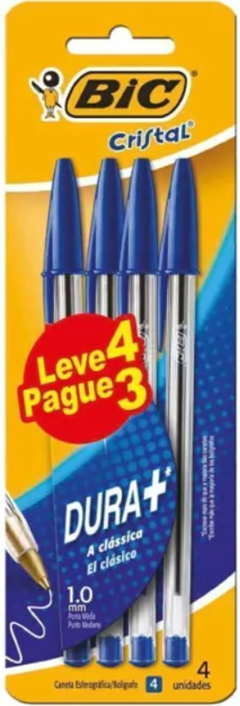 CANETA CRIST MEDIA AZUL LV4 PG3 1X4 (50)