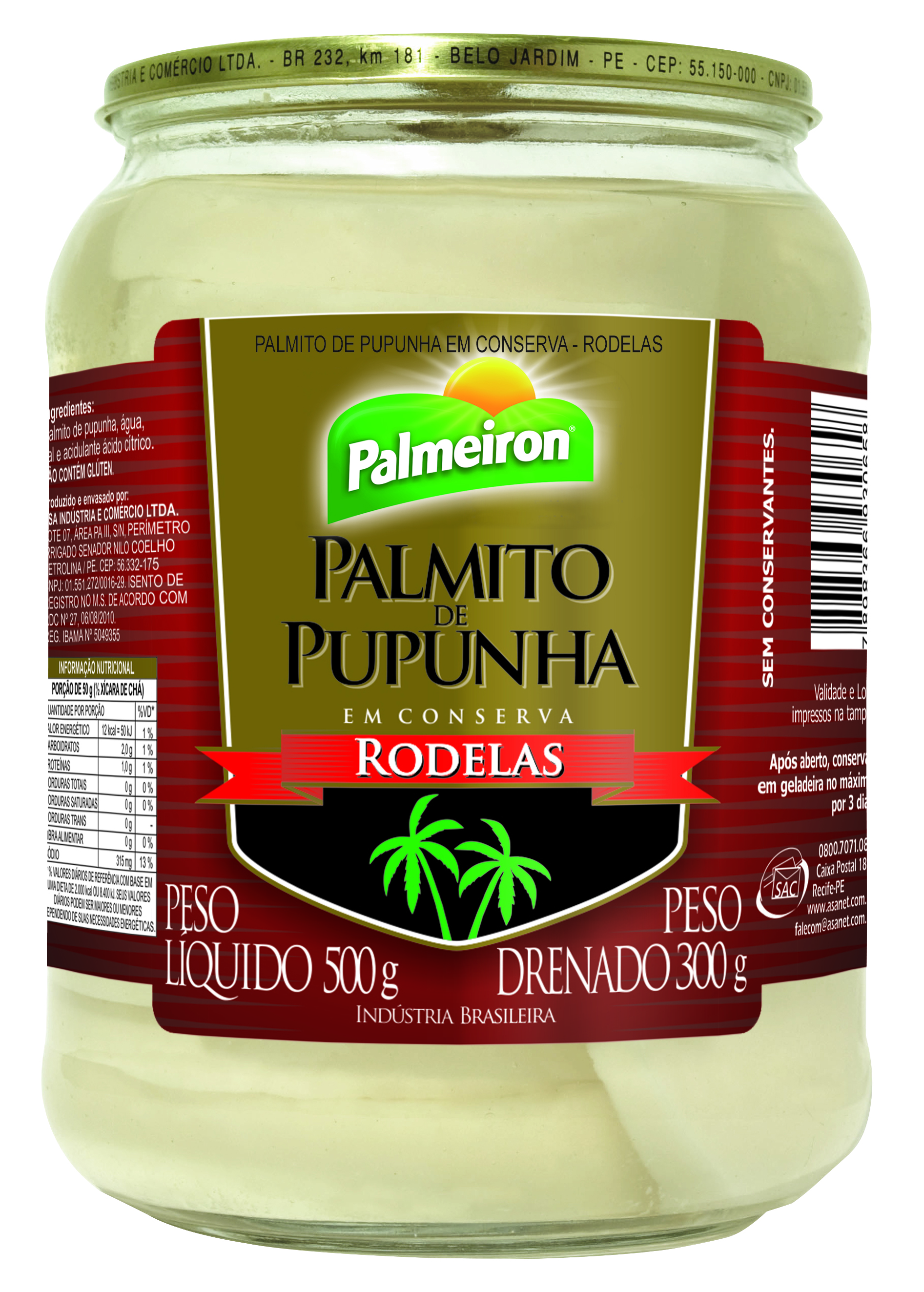 PALMITO PUPUNHA RODELAS PALM 300G(15)